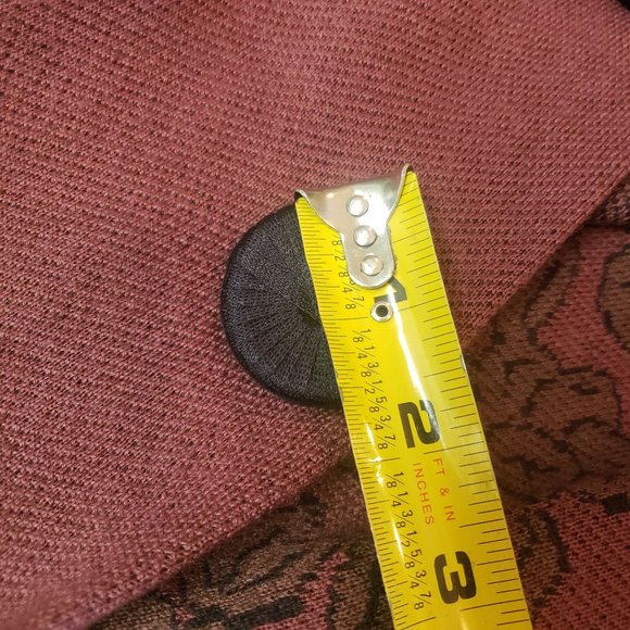 Soft Suroundings coat knit Large button snap bell sleeve maroon black roses - Picture 8 of 15